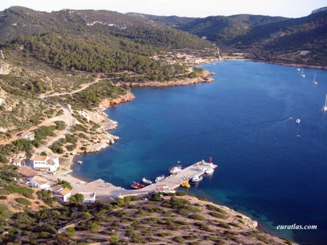Le port de l'île de Cabrera, les Balérares - Espagne.