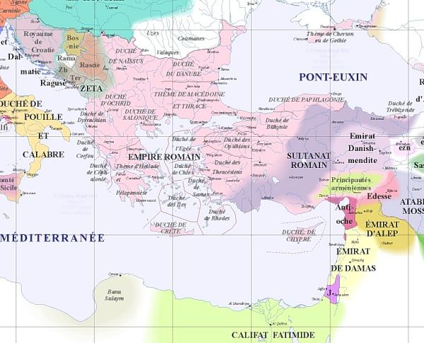 carte sud-est, 1100