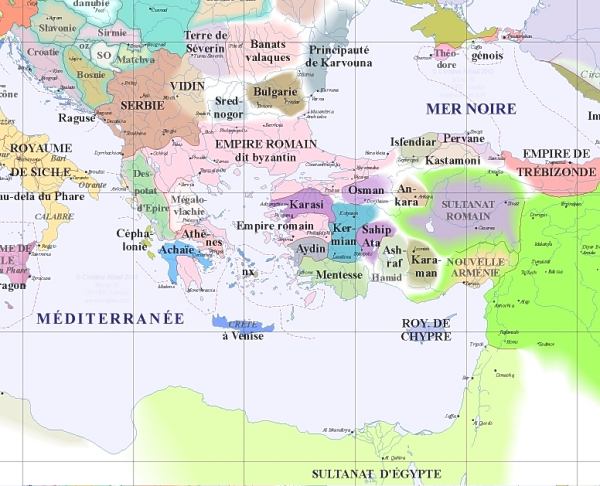 carte sud-est, 1300