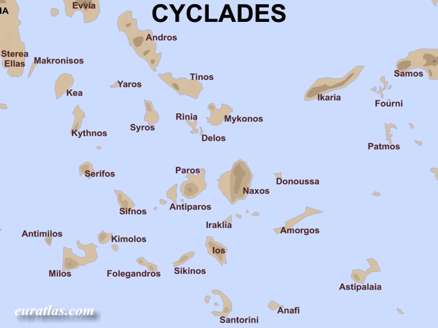 cartes des cyclades