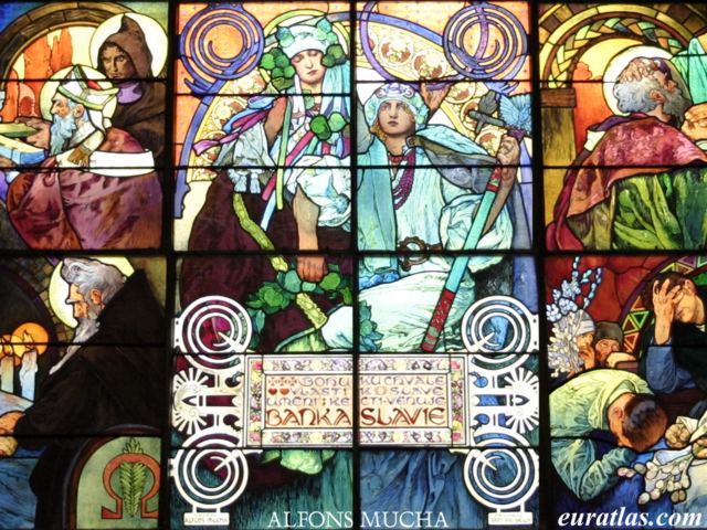 Click to download the Stained Glass Window by Alfons Mucha, St. Vitus Cathedral