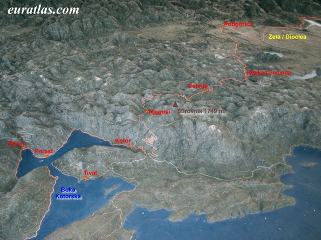 Click to download the The Raised-Relief Map of Montenegro