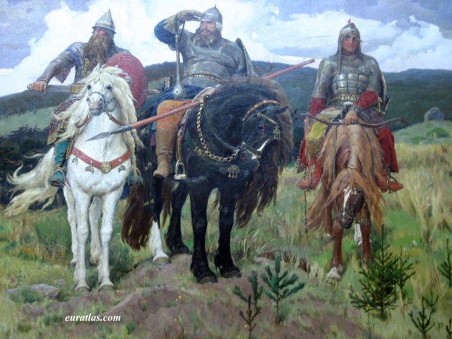 Click to download the The Bogatyrs, Heroic Warriors, by Viktor Vasnetsov