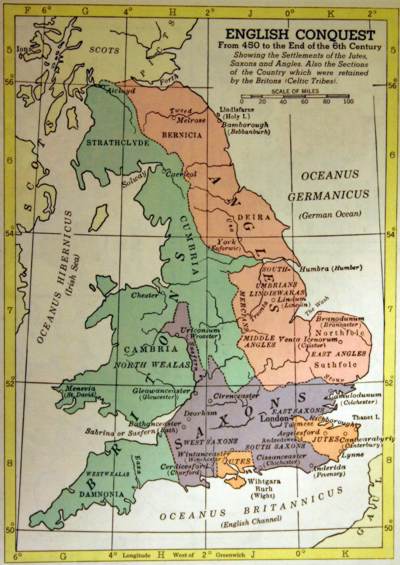 La conquête anglaise vers 450 Angleterre 450