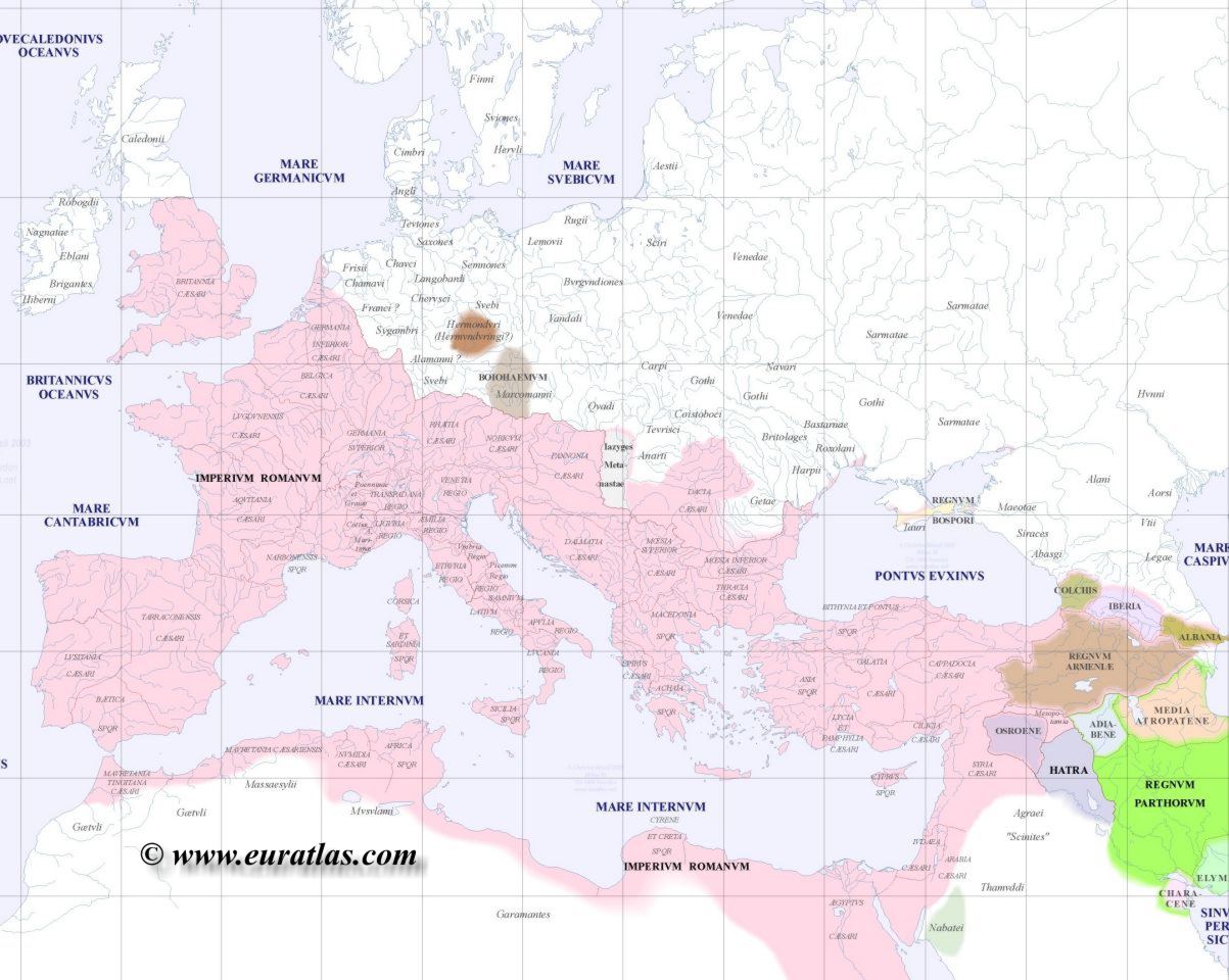 Political map of Europe, year 200