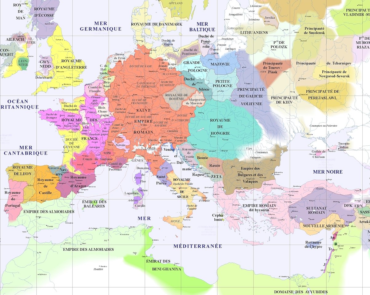 carte complète an 1200