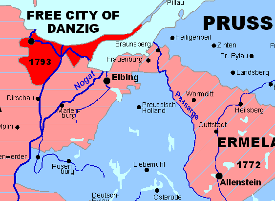 Detail real size compressed view showing East and West Prussia and Ermland